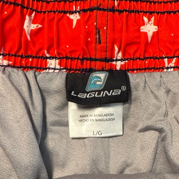 Laguna B Starry Red and Navy Swim Shorts - Picture 3 of 3